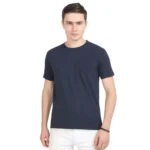 Caslay - Sustainable Crew neck T-shirt - Navy Blue-MRP-1399