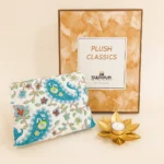 Premium Embroidered Bedsheet & Candle Gift Set for Diwali Gifting