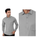 Monte Carlo 100% filafill Cotton Shirt Sky Grey Colour
