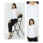 Vanheusen Wrinkle Free Formal Shirt CVC White-Women-MRP-1699