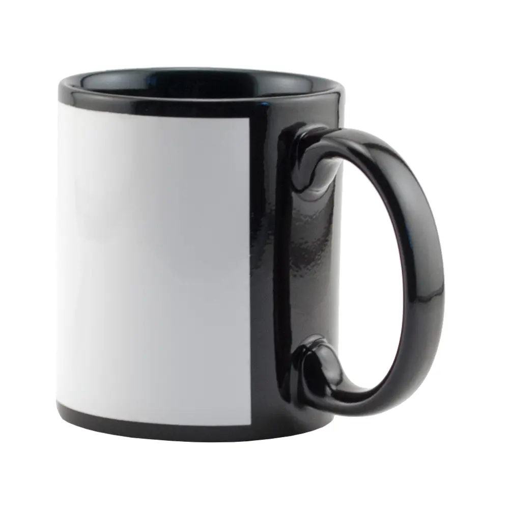 cb47185bda4bd320b196dade8d072527.webp Black Mug With White Patch Photo Mug - 325 ML - Image 1