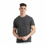 SKECHERS - CHARCOAL ROUND NECK T - SHIRT - 60% COTTON - 40% POLYESTER-MRP-2299