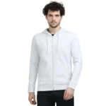 Caslay - Sustainable Hoodie With Zip - White-MRP-3199
