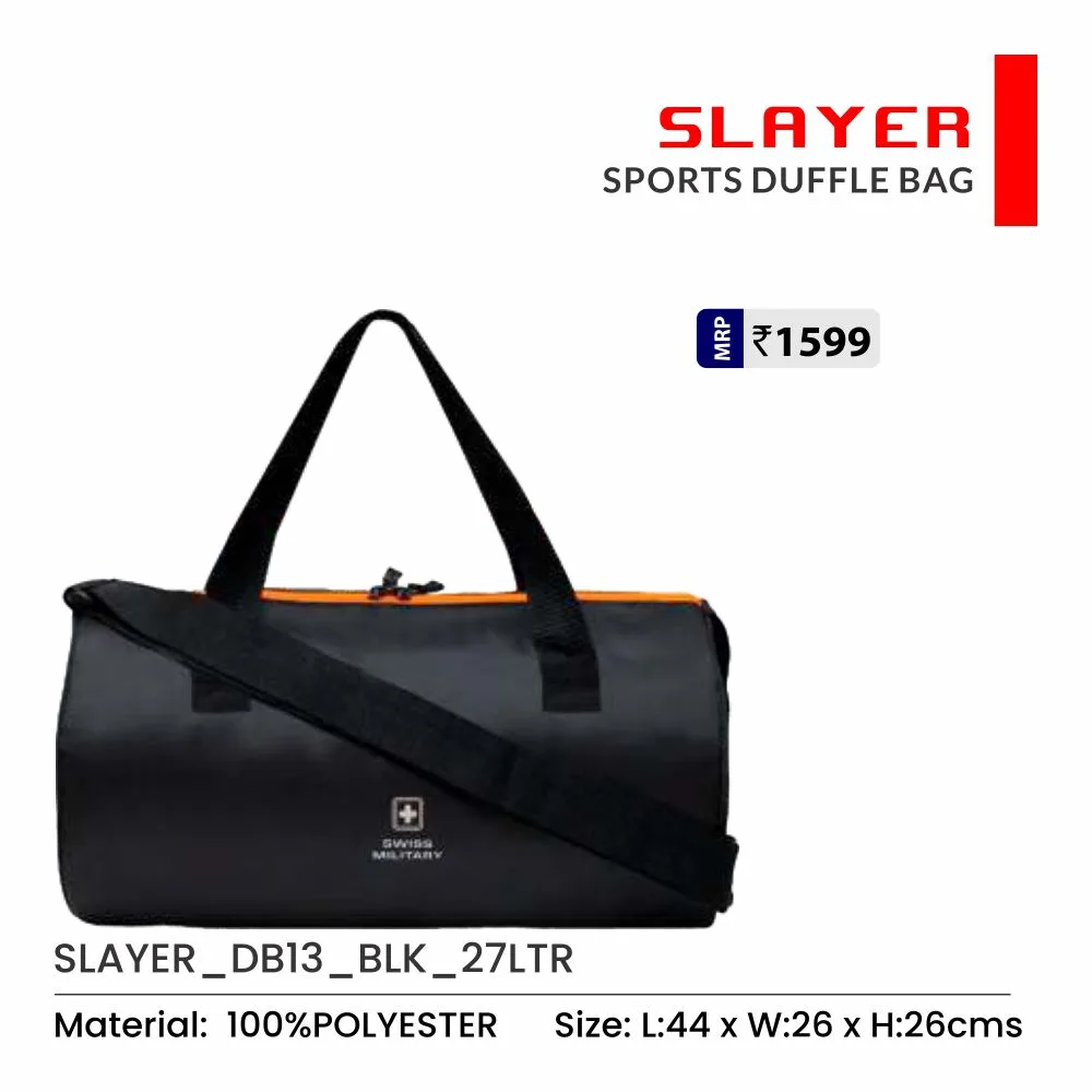 04c347af036dd321f6ba6dac97e48485.webp Swiss Military SLAYER DB13 (Sports Duffle Bag) MRP-1599 - Image 1