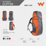 Wildcraft Cliff 60 Rucksack- 11232 MRP 3149
