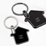 House Shaped Metal Keychain