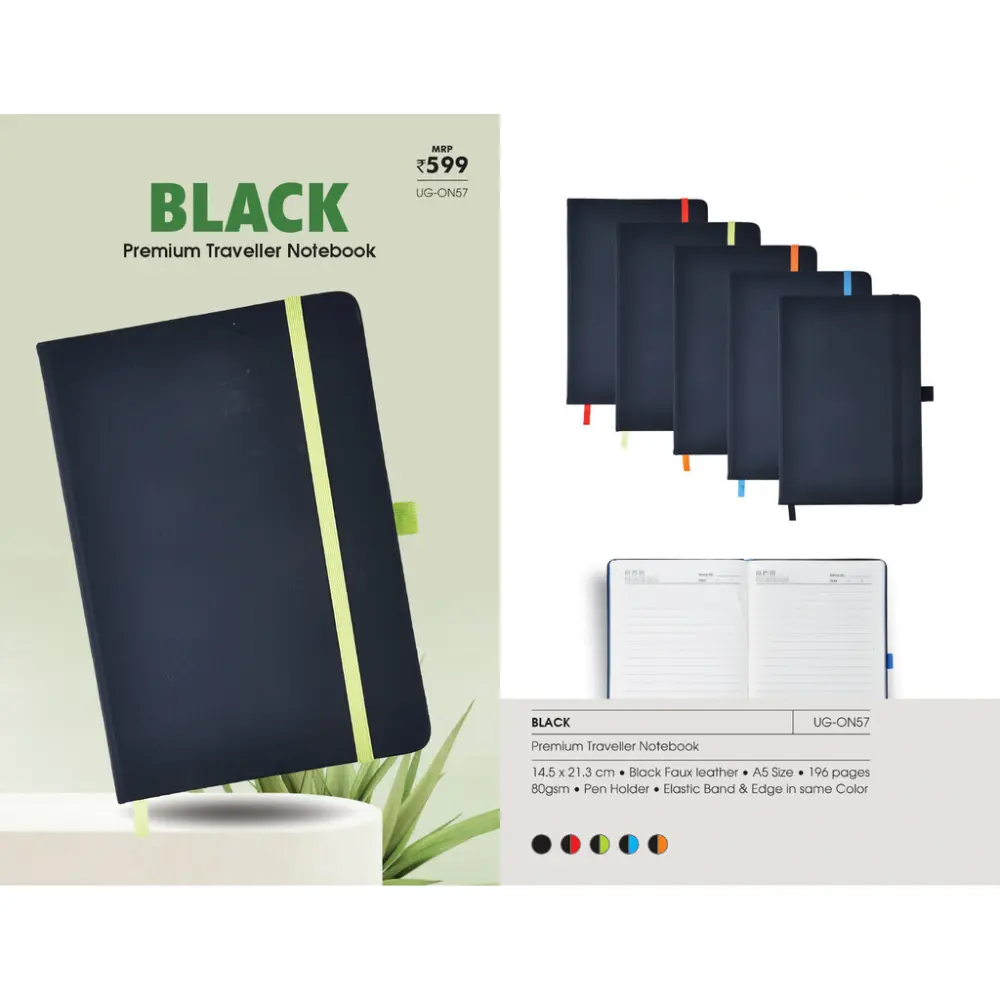 0bbd1f9cdcea4ff0c35445a7368db388.webp BLACK - Premium Traveller Notebook - Image 1