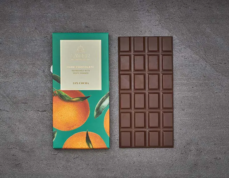 0c8e20c04740ae98ec85b6383209337b.webp Smoor Chocolates - DARK CHOCOLATE BAR COLLECTION - 80g - ORANGE MRP 445 - Image 1