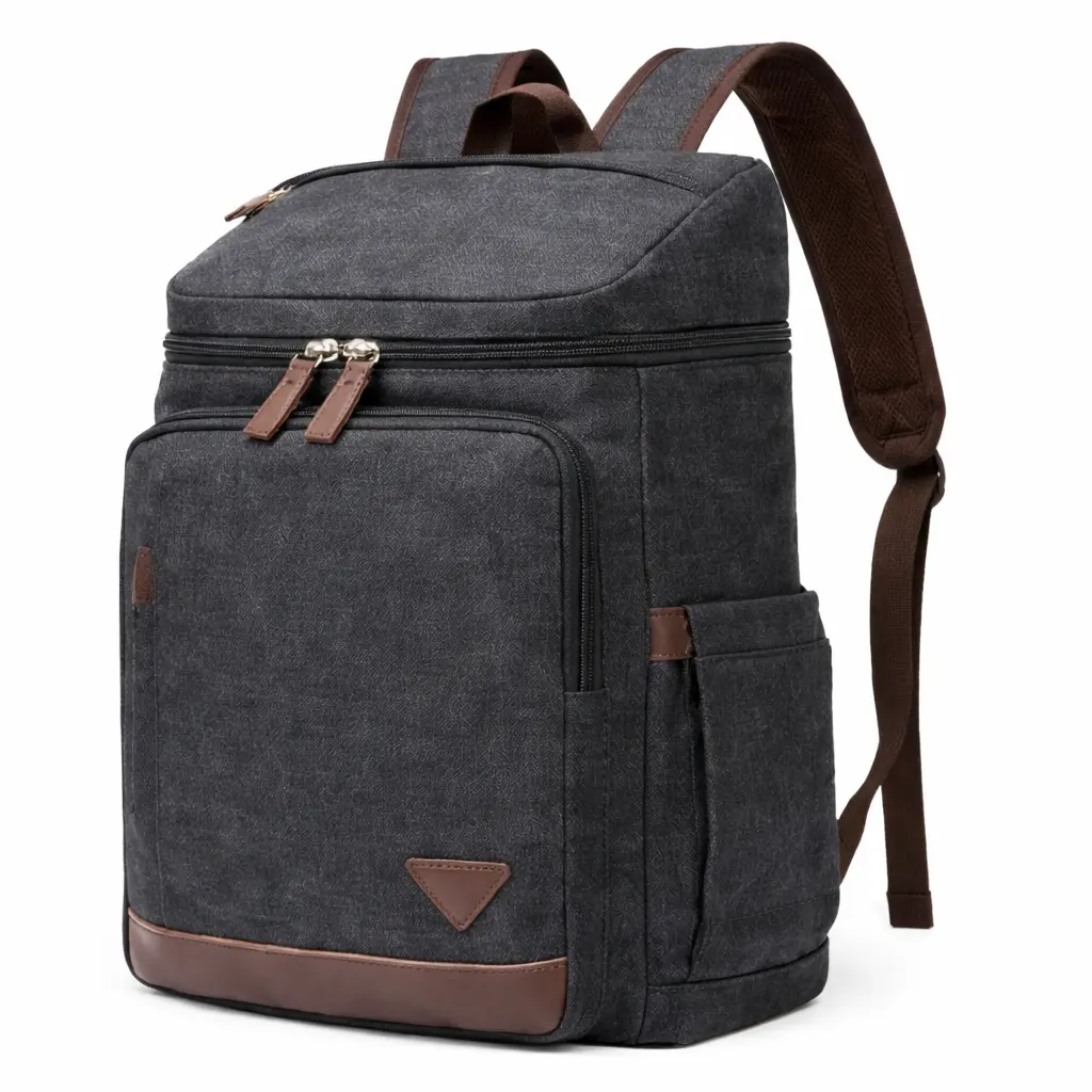 15e819490c6f078aea3a1c22c71b9b9f.webp The Voyager II Canvas Laptop Backpack – Eco-Friendly Travel Bag - Image 1