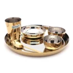 Coconut - Steel With Gold Coated Lunch Set/ Dinner Set - 6pc Set
