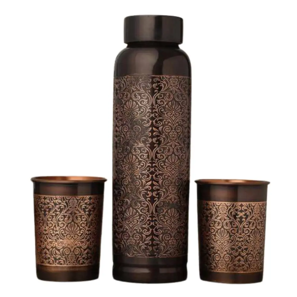 1fe3fb1e477b23ec6df8ac32a2c9e449.webp Ancient - Copper Bottle Set of 3(AICB02) - Image 1