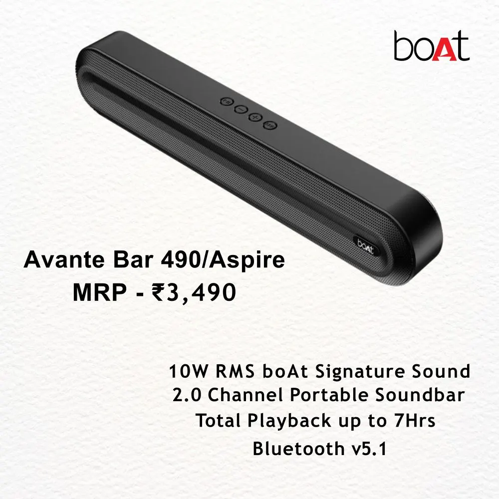 2149f76bebe5aaef2c63ac63031a697b.webp Boat - Avante Bar Aspire Soundbar - MRP 3490 - Image 1