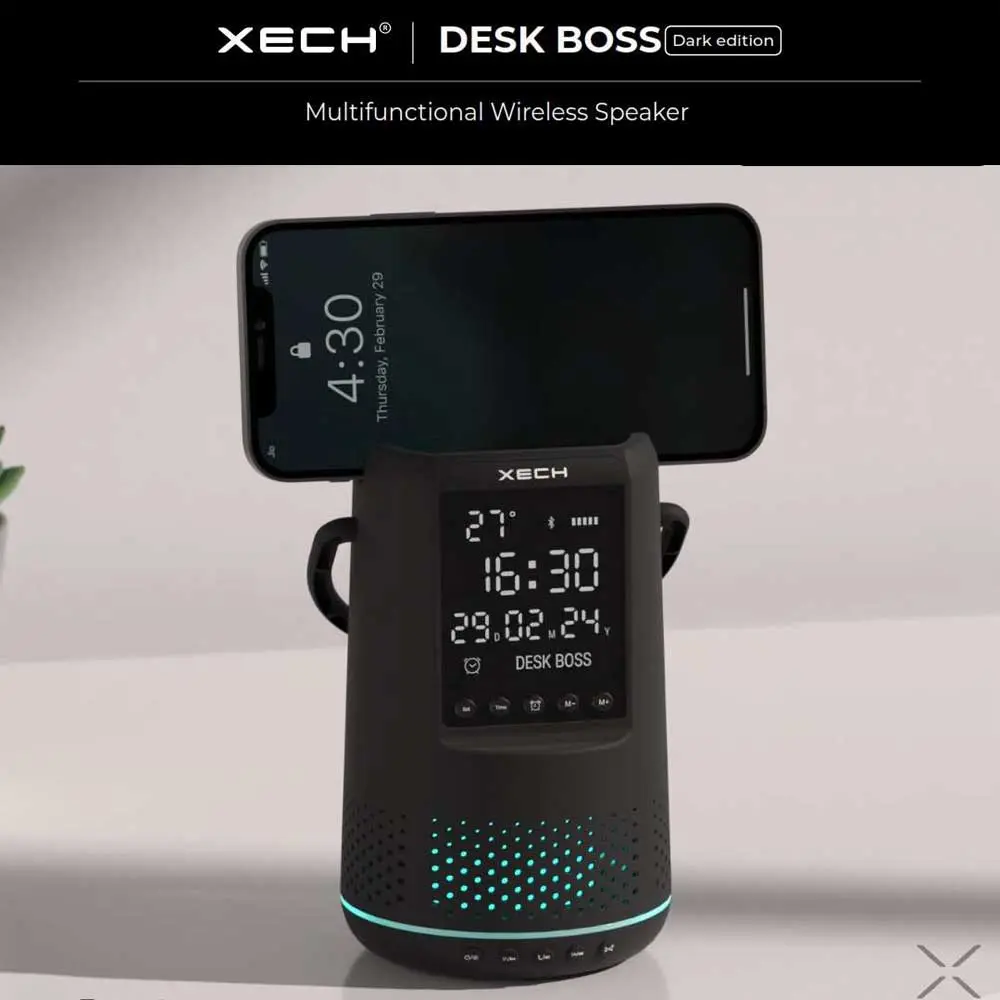 272131b41fa2d5c694a6d194e8ab3956.webp XECH - DESK BOSS(Dark Edition) - Multifunctional Wireless Speaker - Image 1