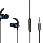 Ambrane Stringz 56 Wired Earphones with Thrilling Bass, Tangle-free Cord, In-Line Mic and Single Button & Volume Slider Controller (Black)