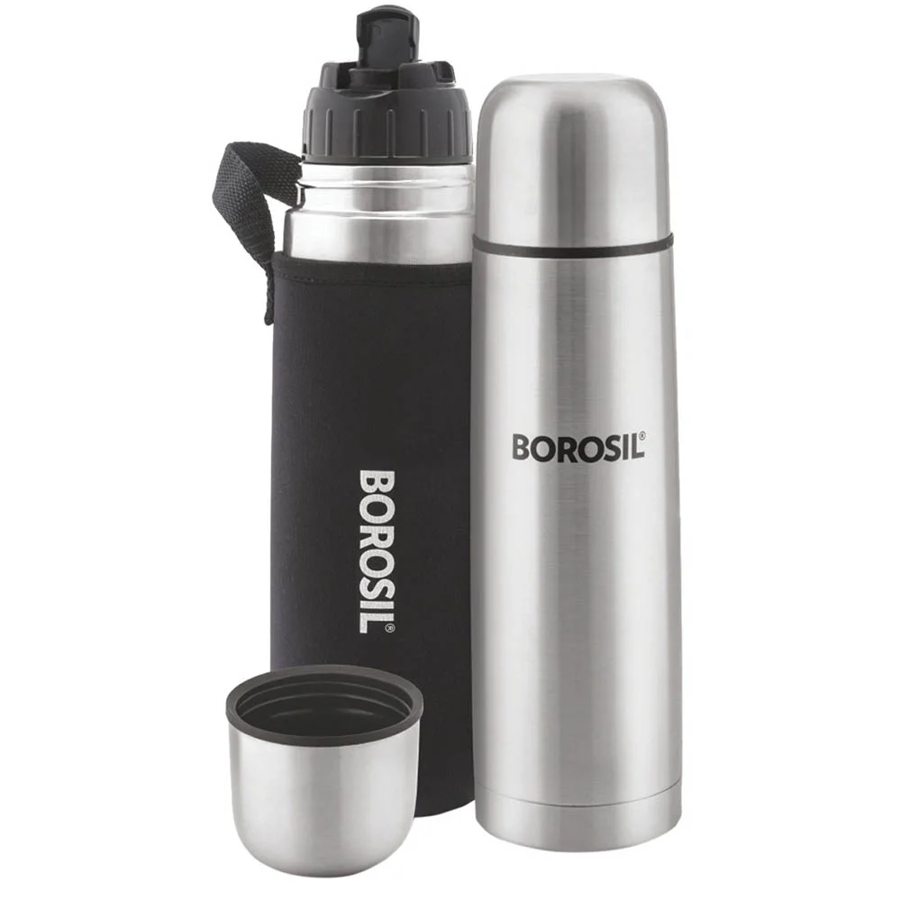 33430aec7618ac4d359fb7782a8b9882.webp BOROSIL THERMO STAINLESS STEEL BOTTLE - Image 1
