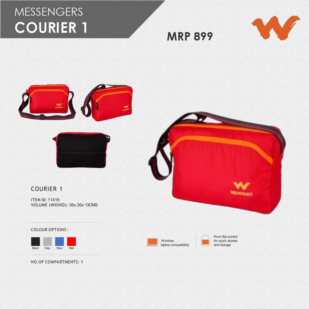 393a175dd0838a56c335859654444ce6.webp Wildcraft Courier 1 Bag- 11416 MRP 899 - Image 1