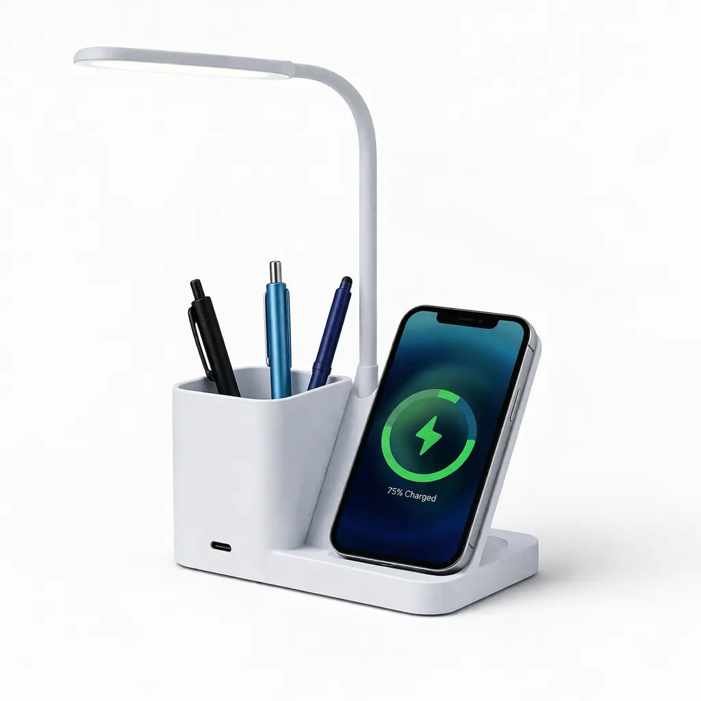 3c4b6b126d04ee8d917a73d564807001.webp Desk Pro Smart Lamp with Wireless Charger & Organizer - Image 1