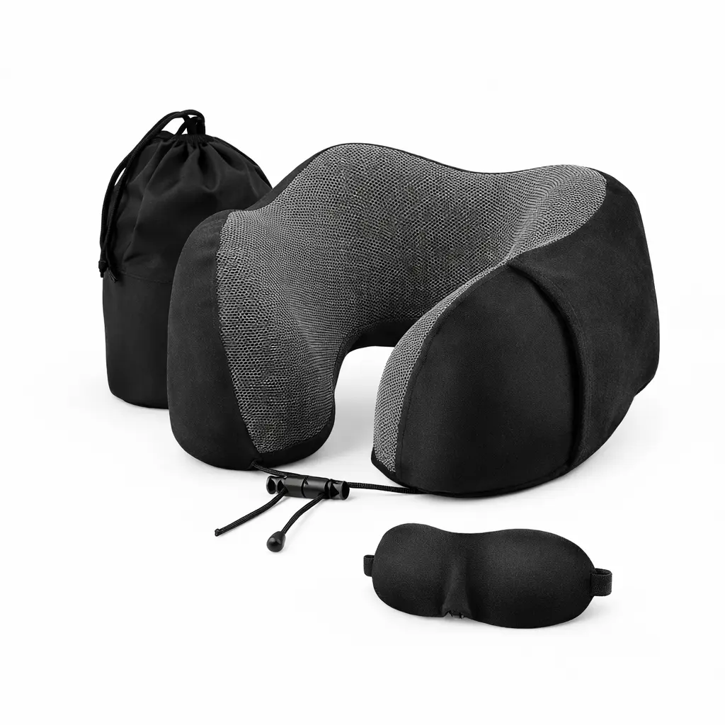 400393c590c87585193b6dd9a416d19f.webp Buddy Travel Comfort Combo – Memory Foam Neck Pillow Kit for Corporate Gifting - Image 1