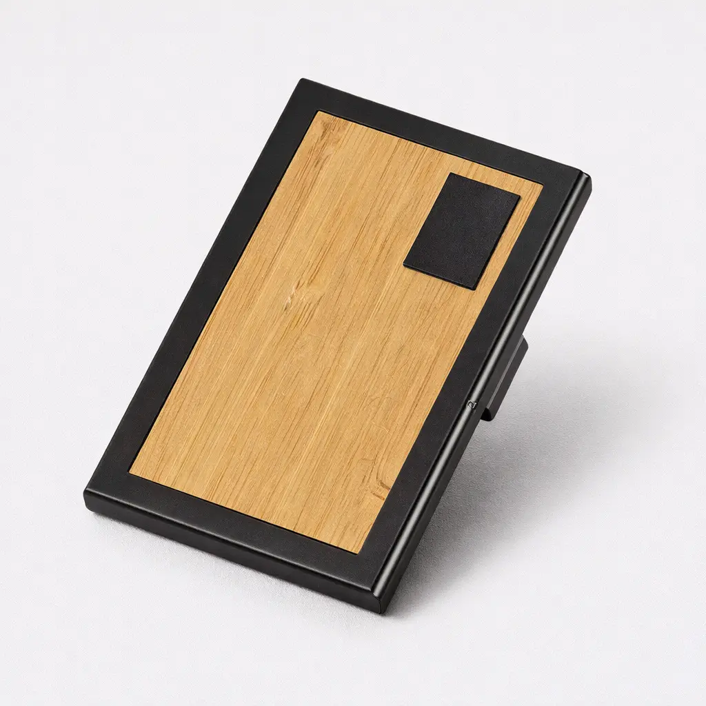 488a129519a37dd65ec2428db588505c.webp Eco-Chic Bamboo Business Card Holder – Sustainable Magnetic Card Case - Image 1