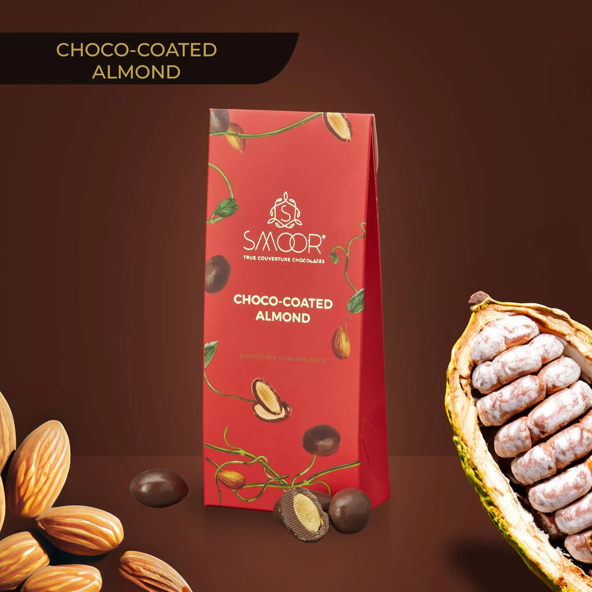 55611855cdd56b6cee4ff61469fa9995.webp Smoor Chocolates - COATED NUTS & RICE CRISPIES - CHOCO-COATED ALMOND MRP 210 - Image 1