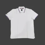 ARROW POLO T-SHIRT - WHITE WITH RED AND BLUE TIPPING COLOUR-MRP-1299