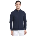 Caslay - Sustainable High Neck Jacket - Navy Blue-MRP-2999