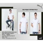 PUMA - ESS PIQUE TIPPING POLO T-SHIRT - WHITE WITH BLUE TIPPING -MRP-2199