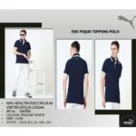 PUMA - ESS PIQUE TIPPING POLO T-SHIRT - PEACOAT WITH WHITE TIPPING - MRP-2199