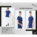 PUMA - ESS PIQUE TIPPING POLO T-SHIRT - ROYAL BLUE WITH WHITE TIPPING -MRP-2199