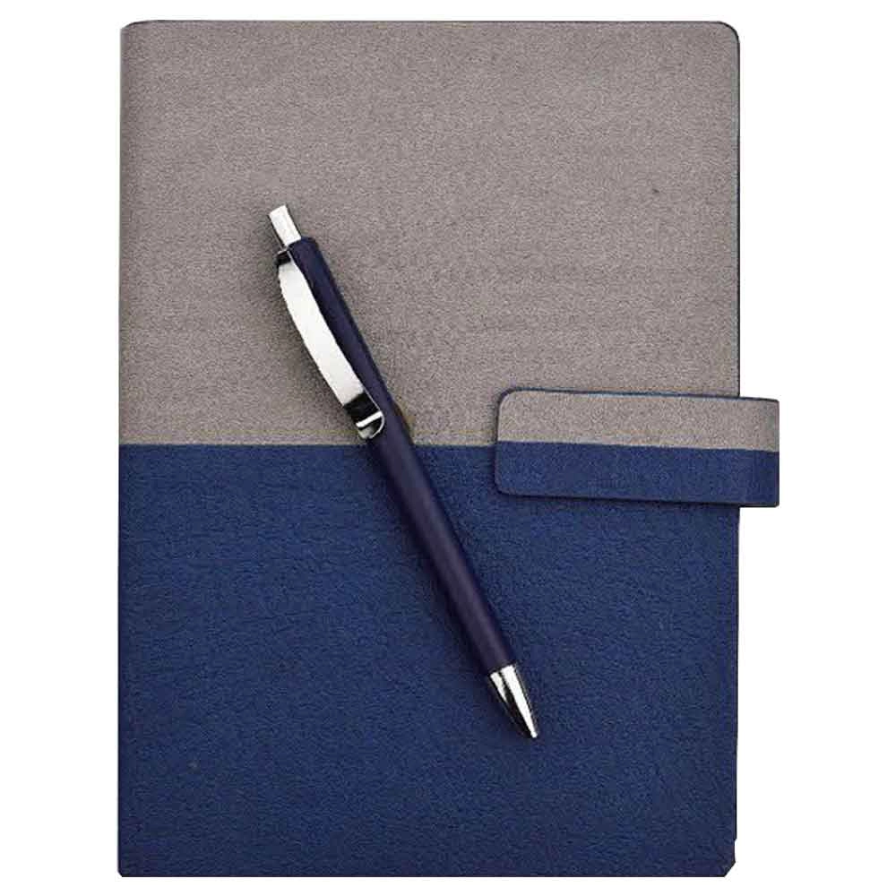 660f85bc15349660f85bc15353.webp DUAL BLUE GREY DIARY WITH PEN - Image 1