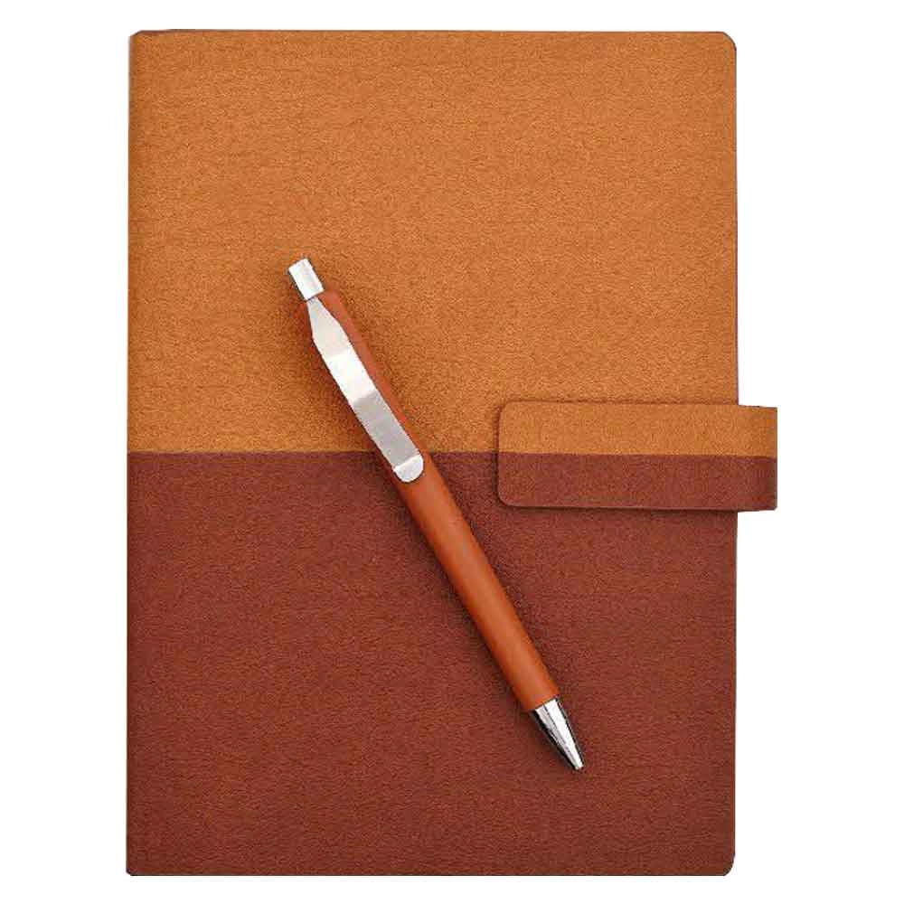 660f86454267f660f86454268a.webp DUAL BROWN-TAN DIARY WITH PEN - Image 1