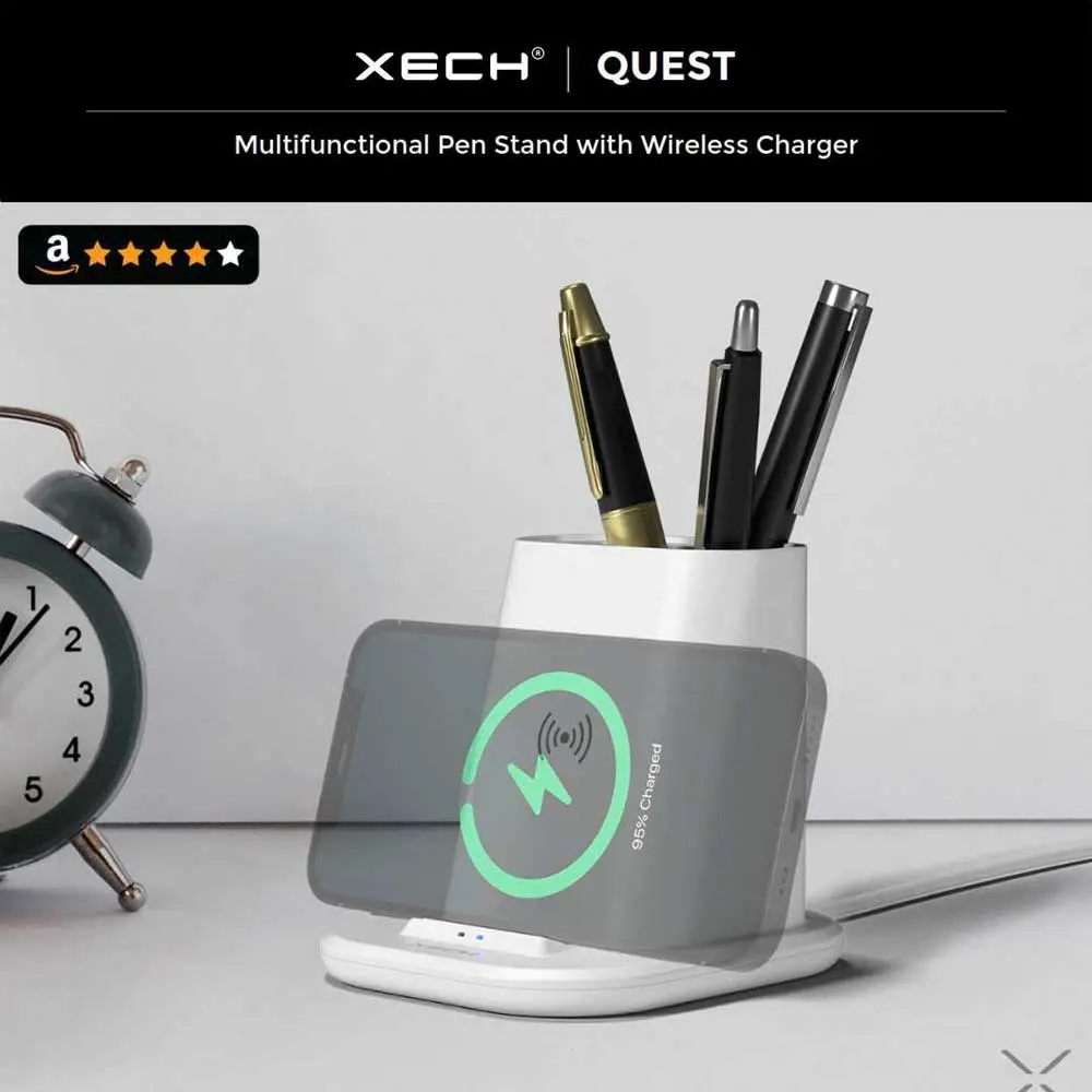 67a4e2e89f9d84b8585a03b4ac7598cd.webp XECH - QUEST - Multifunctional Pen Stand with Wireless Charger - Image 1
