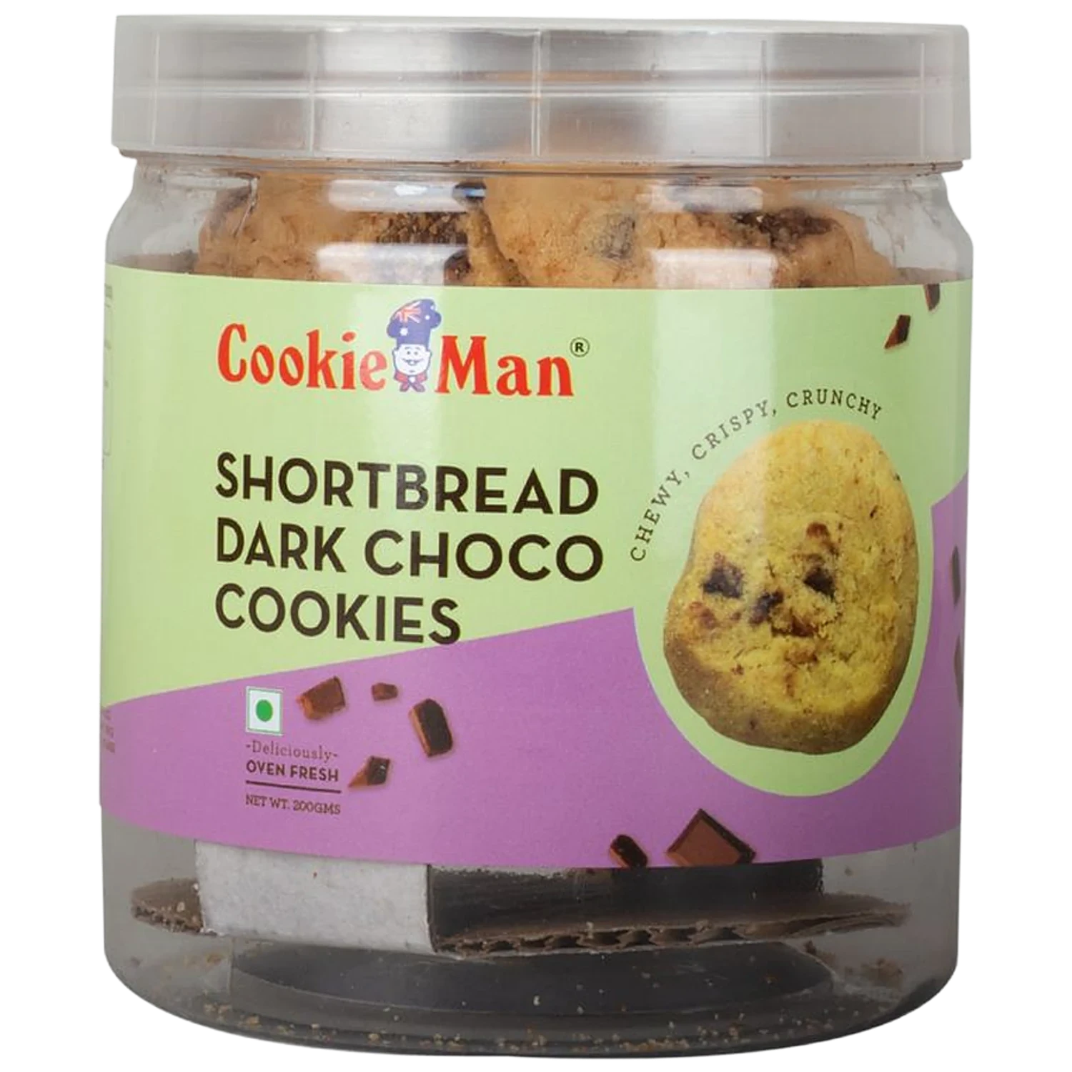 6a1a19938459ebf2c615d9ae8ff5430a.webp Cookie Man - Short Bread Dark Choco - MRP 320 - Image 1