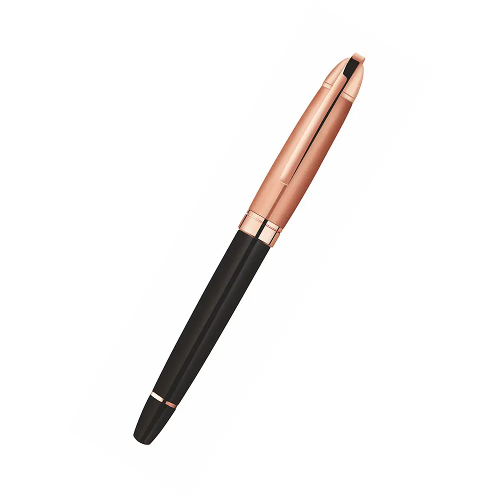 6ba80154b15a123f78a8d6f29ed34aae.webp FTJ - MP 55 - Rosegold Roller Metal Pen - Image 1