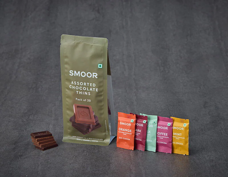 6d43f0c5de5344d503d449b0883a26d3.webp Smoor Chocolates - ASSORTED CHOCOLATE THINS Pack of 20 - MRP 660 - Image 1