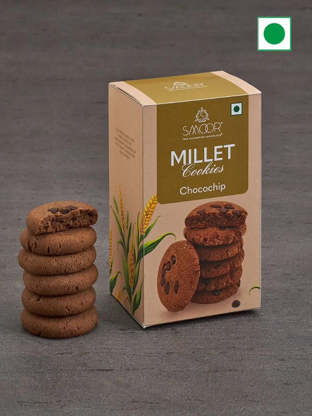 6eb1ff28377587e0dd5423dee0eca3d2.webp Smoor Chocolates - COOKIES - MILLET COOKIES Chocochip - MRP 175 - Image 1
