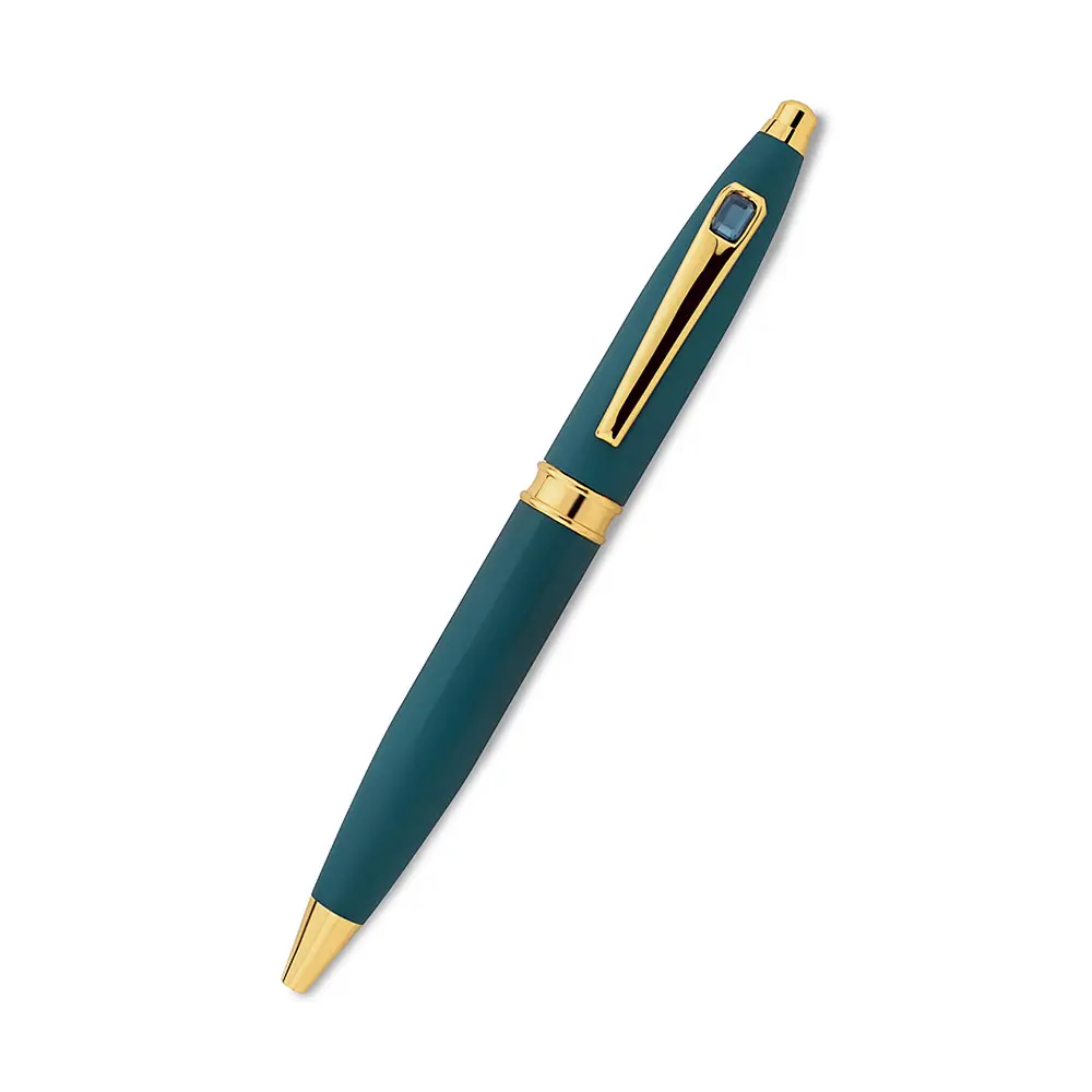 7416bbbb04344fdb2702ac0b3f91541e.webp FTJ - MP 32 - Green Stone Metal Pen - Image 1