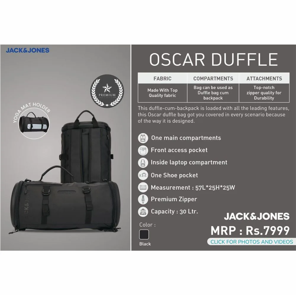 75bcf137ae6bfffb61c0849bda3b56de.webp Jack & Jones JJ OSCAR DUFFLE MRP-7999 - Image 1