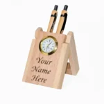 Folding Desk Organizer with Clock & Pen Holder