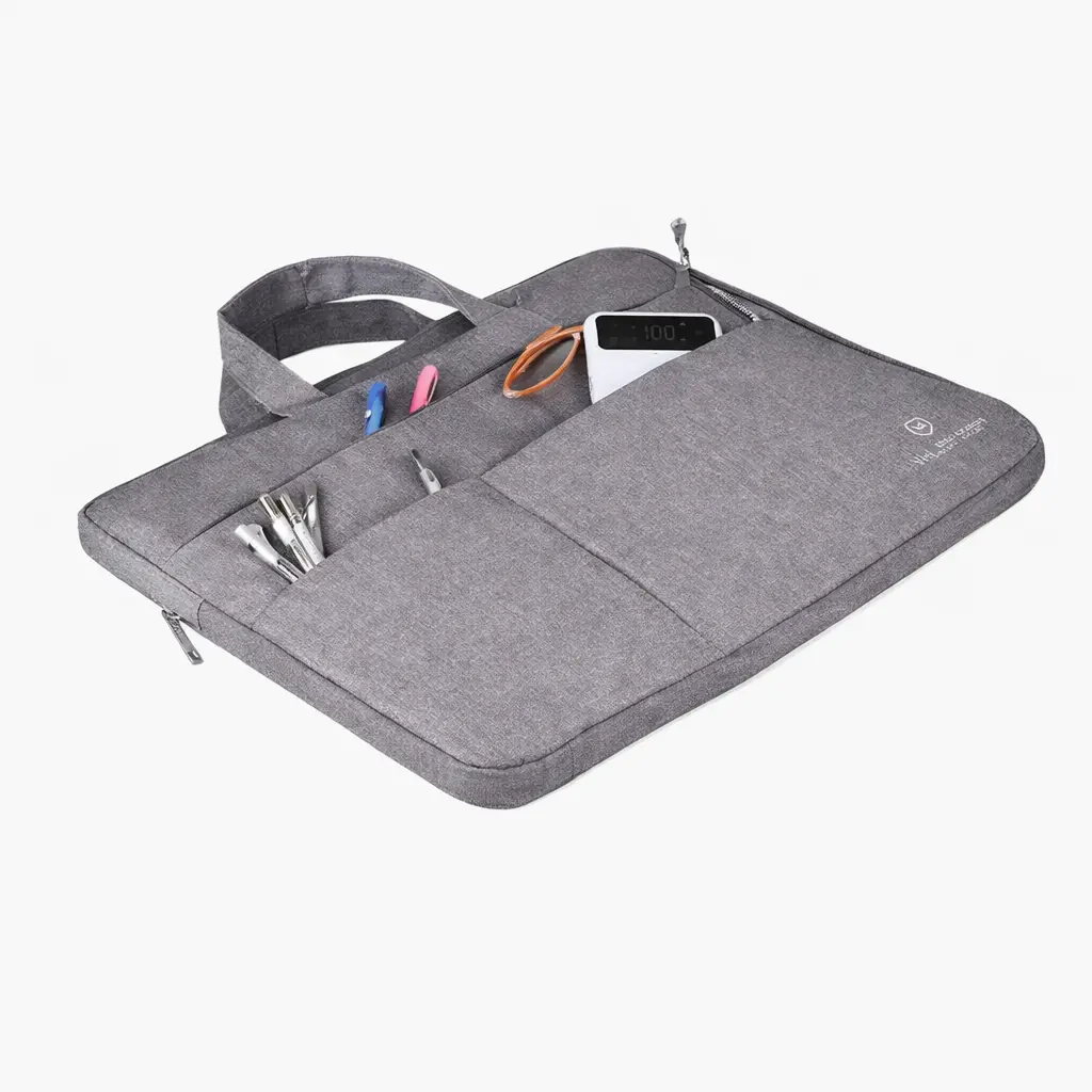7a5bdfccb15bdfd862c8138309879acf.webp Office Bag Laptop Sleeve Organizer – Velour Multi-Pocket Carry Case - Image 1