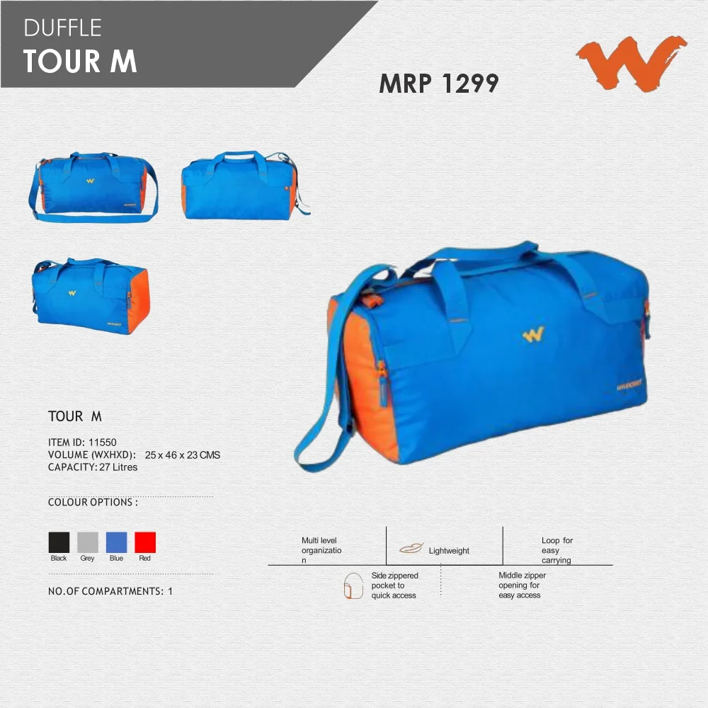 7defab0b91238707c28706cfbe4171ae.webp Wildcraft Tour M Duffle Bag- 11550 MRP 1299 - Image 1