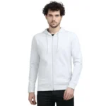 Caslay - Sustainable Hoodie With Zip - White-MRP-3199
