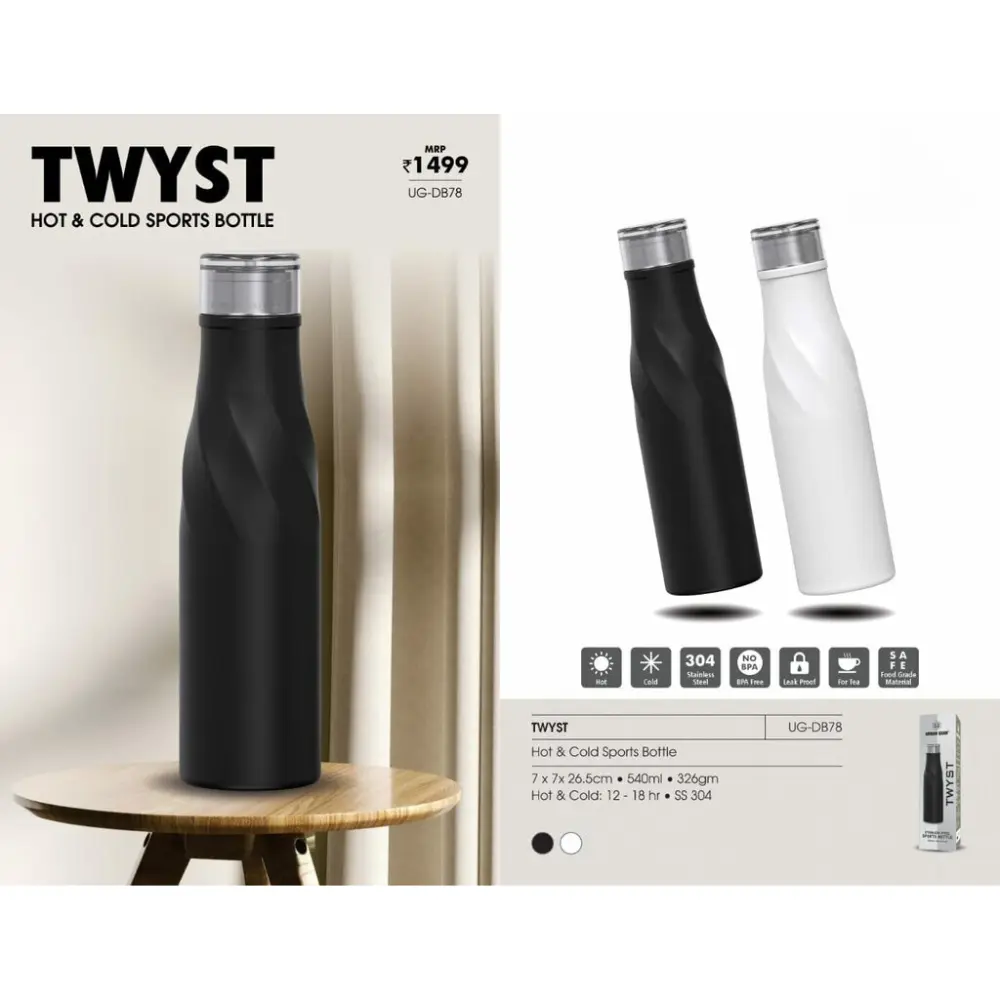 803914e070f1269262b0c04ff14fcf79.webp TWYST - Hot & Cold Sports Bottle - 540ml - Image 1
