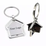 House-Shaped Metal Keychain
