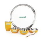 Coconut - Steel Yellow Colour Dinner set - Set of 6