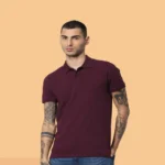 JACK & JONES JACQUARD - SOLID POLO - WINE COLOUR-MRP-2299