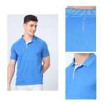 Vanheusen Polo T-shirt - Dry fit- Aqua Blue-MRP-1499