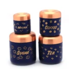 Coconut - Steel Canisters with Copper Lid - Set of 4