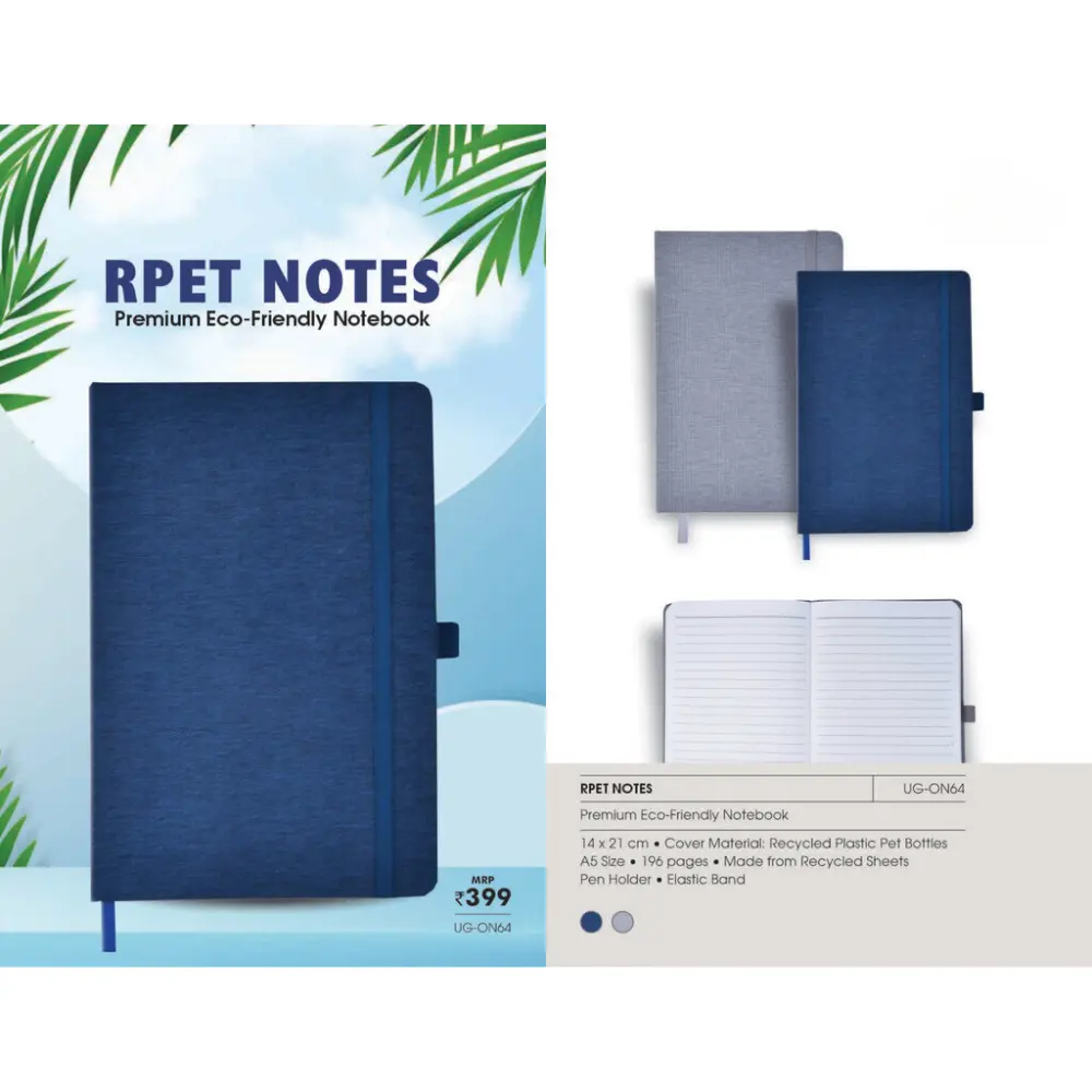 91f8fa7c1f503b08211154afe3cd0f40.webp RPET NOTES - Premium Eco - Friendly Notebook - Image 1