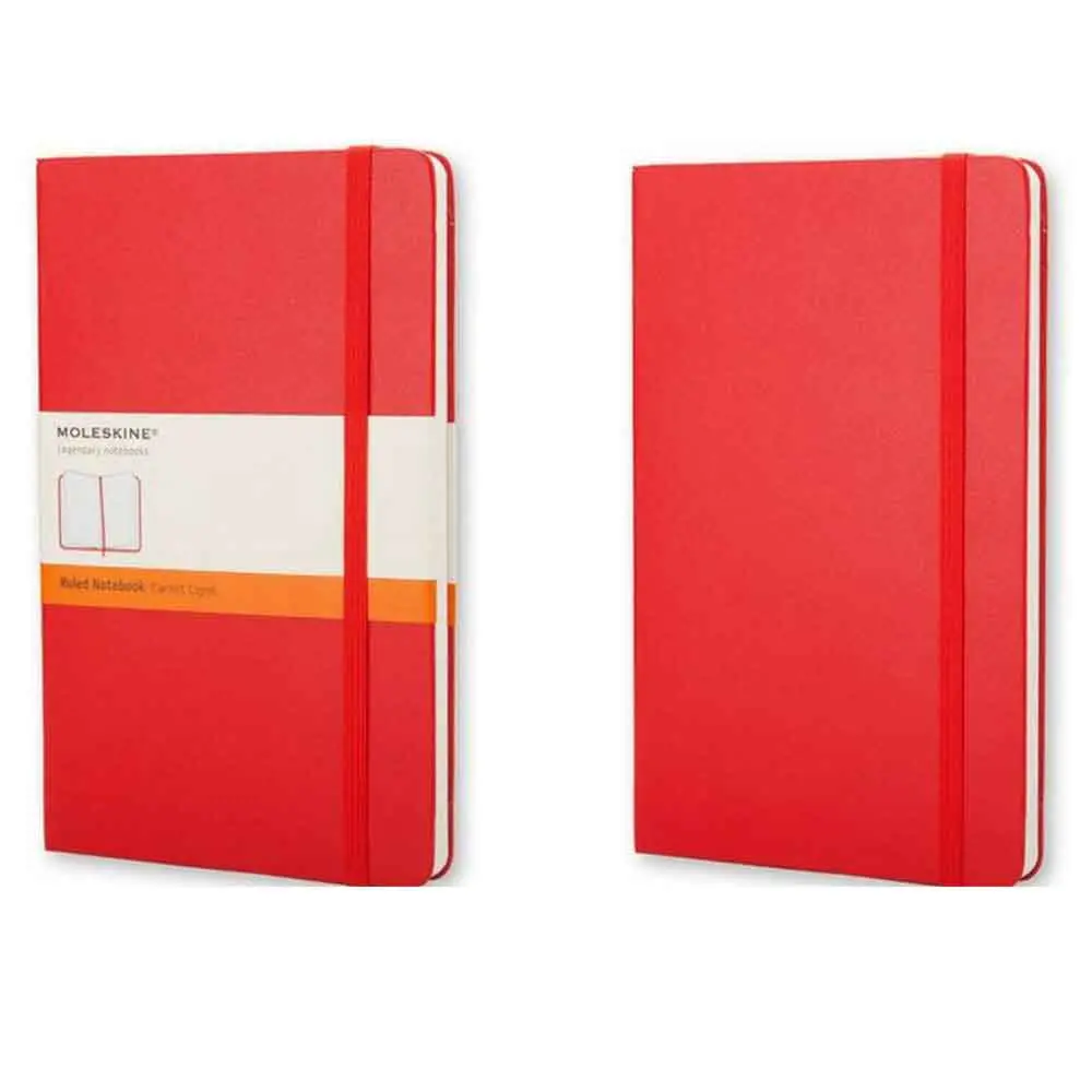 92b3ca7c3776db1d49a495c5eb447780.webp Moleskine Classic A5 Notebook Ruled Hard Cover Large Red - Image 1